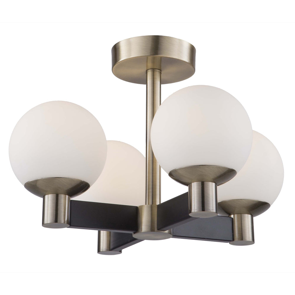 Tilbury AC7095VB Semi-Flush Mount in Matte Black & Brass
