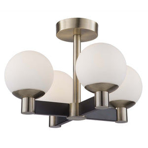 Tilbury AC7095VB Semi-Flush Mount in Matte Black & Brass
