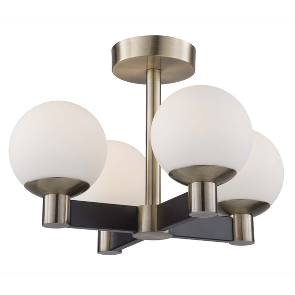 Tilbury AC7095VB Semi-Flush Mount in Matte Black & Brass