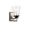 Wheaton 1 Light Wall Light in Black & Brushed Nickel
