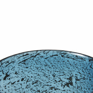 Caspian I Tall Blue Glass Antiqued Brass Bottom Vase