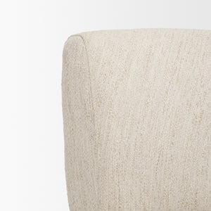 Vyra Dark Brown Wood w/ Cream Fabric Accent Chair