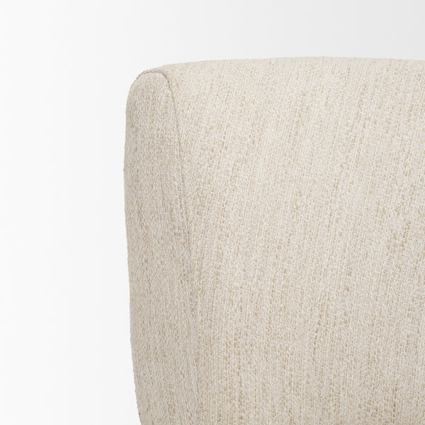 Vyra Dark Brown Wood w/ Cream Fabric Accent Chair