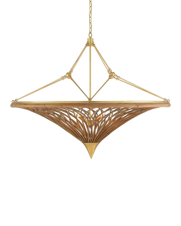 Gaborone Chandelier In Natural & Contemporary Gold Leaf
