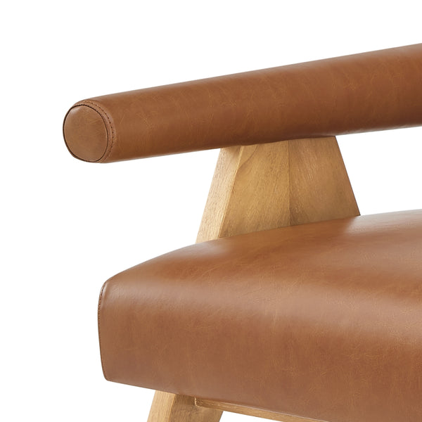 Nixon Faux Leather Accent Arm Chair, Borneo Chocolate