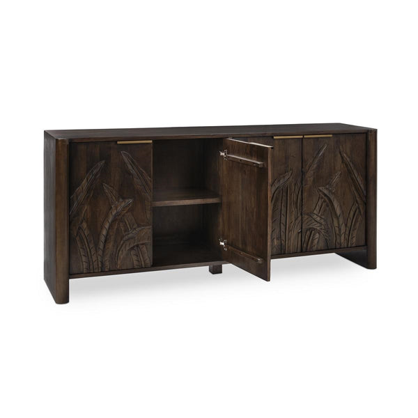 Ledro Solid Mango Wood Cabinet with Carvings