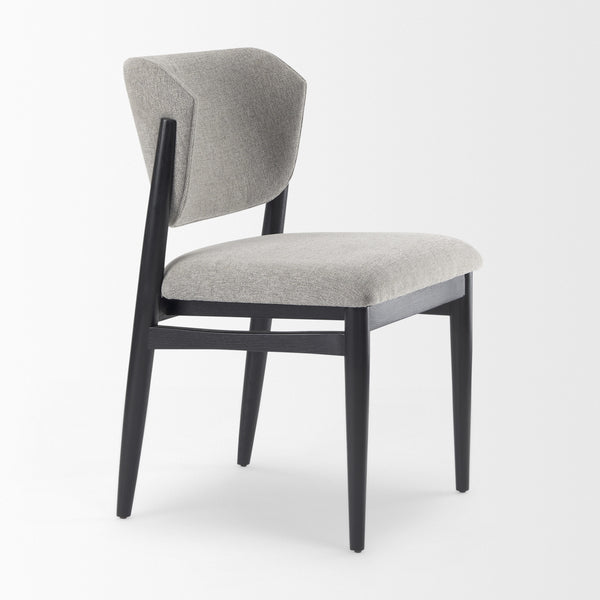 Cline  20.9L x 23.0W x 31.9H Gray Fabric W/Black Wood Dining Chair