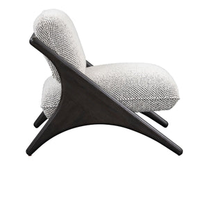 Classic Home Georgia Upholstered Accent Chair - Gray Wood Frame and Ivory Upholstery