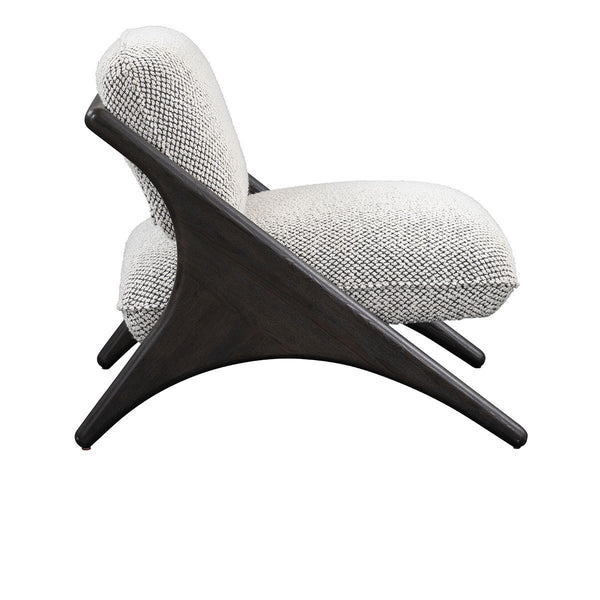 Classic Home Georgia Upholstered Accent Chair - Gray Wood Frame and Ivory Upholstery