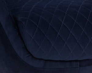 CARINE SWIVEL LOUNGE CHAIR - QUILTED ABBINGTON NAVY
