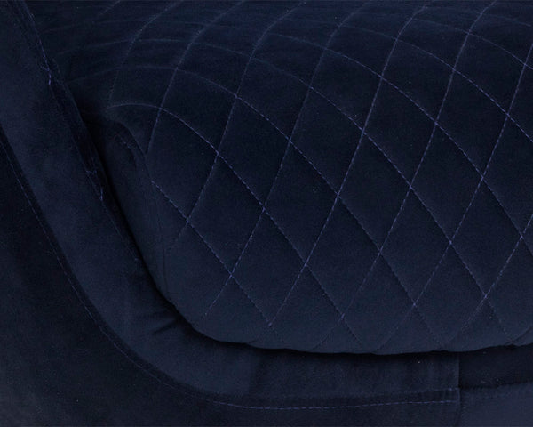 CARINE SWIVEL LOUNGE CHAIR - QUILTED ABBINGTON NAVY