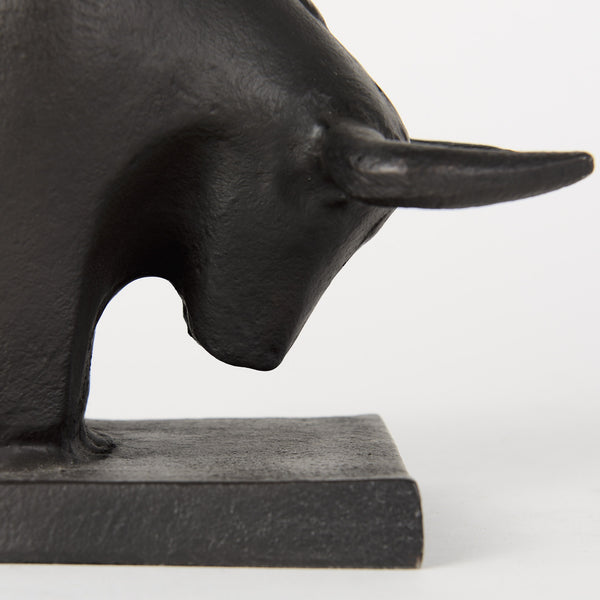 Tauro III (Set of 2) 10L x 5W Black Cast Aluminum Raging Bull Bookends