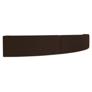 Naomi 3 Piece Concave Modular Sectional in Dark Brown