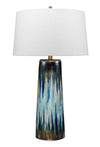 Brushstroke Ceramic Table Lamp with Linen Shade