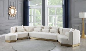 Dianna Ottoman In Cream Velvet