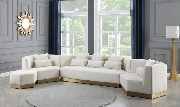 Dianna Ottoman In Cream Velvet