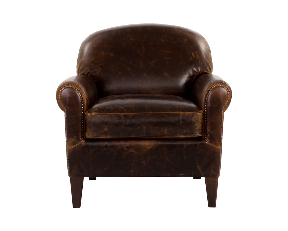 BASTONI LOUNGE CHAIR - CHOCOLATE LEATHER