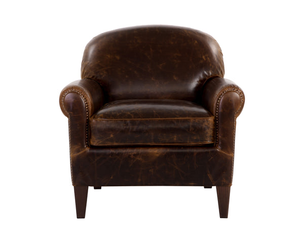 BASTONI LOUNGE CHAIR - CHOCOLATE LEATHER