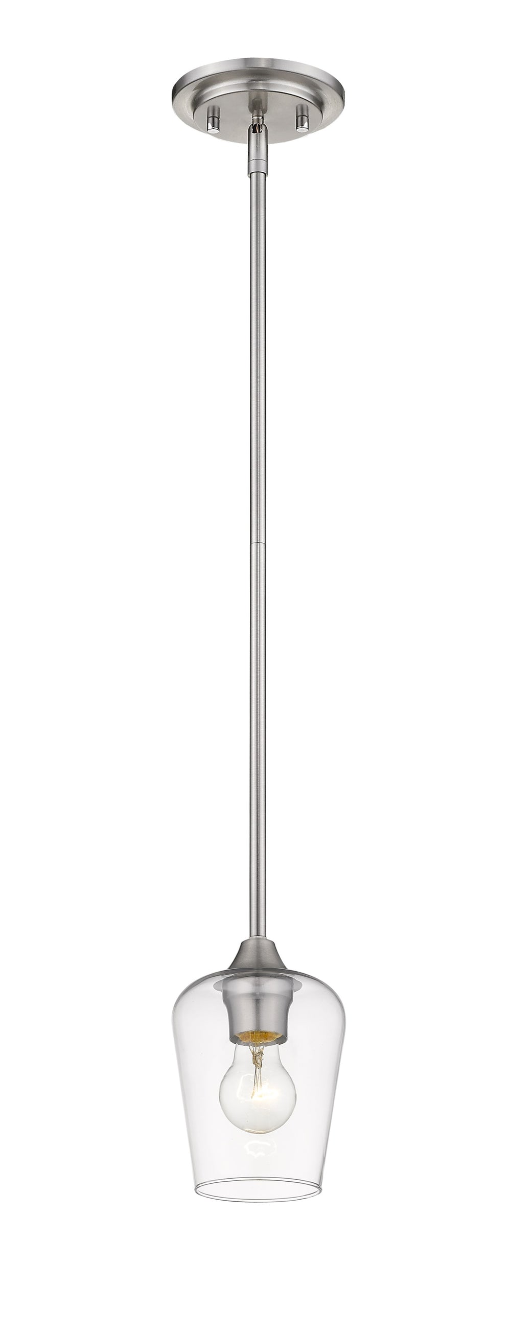 Joliet 1 Light Mini Pendant in Brushed Nickel Finish