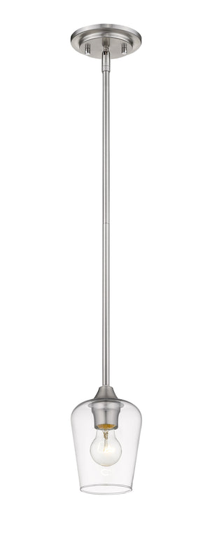 Joliet 1 Light Mini Pendant in Brushed Nickel Finish