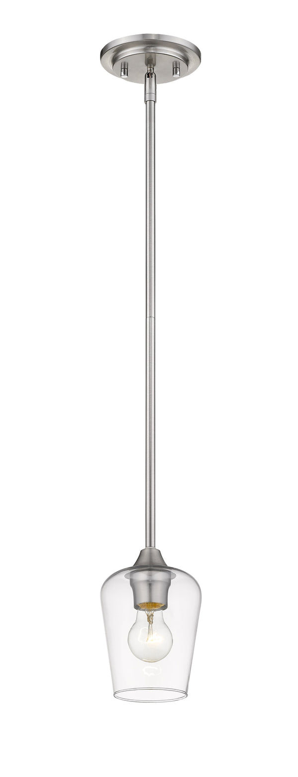Joliet 1 Light Mini Pendant in Brushed Nickel Finish