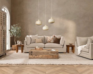 Audrey Sofa in Dawn-Twine with Feather-and-Down Cushions