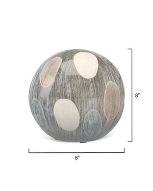 Painted Ceramic Decorative Sphere, Small