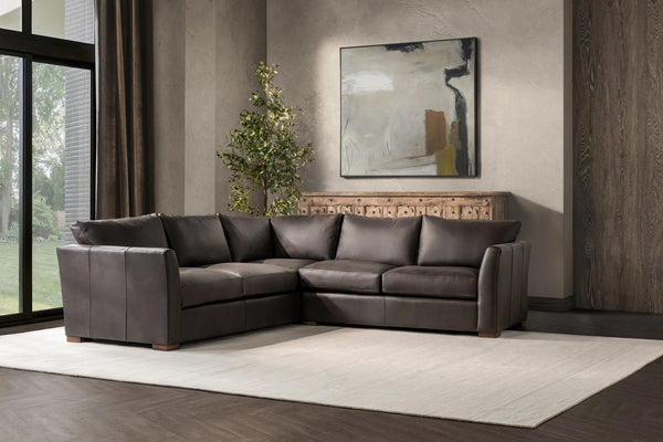 Bryson Top Grain Leather 3pc Sectional - Chocolate