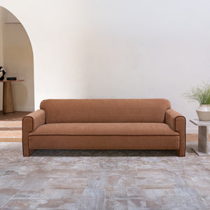 Moe's Leo Sofa in Light Brown with Rolled Arms