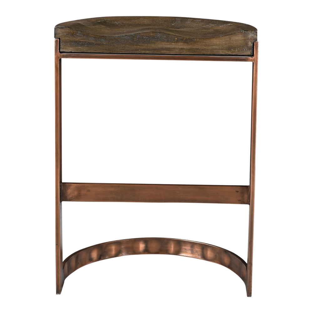 Moe's Bancroft Counter Stool in Grey with Copper Detailing