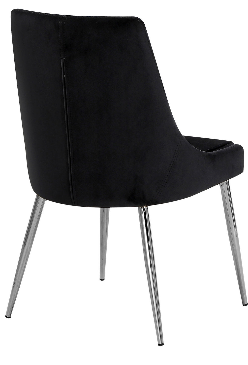 Lynette Dining Chair In Black Velvet and Chrome