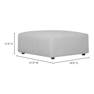 Moe's Lyric Beige Ottoman with Channel Stitching