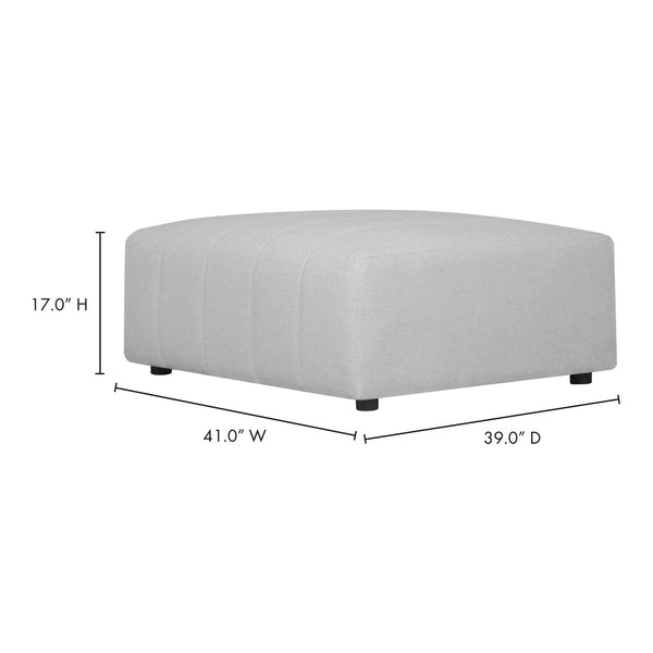 Moe's Lyric Beige Ottoman with Channel Stitching