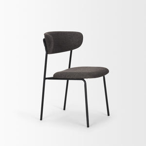 Corey Dining Chair w/ Gray Fabric & Matte Black Metal