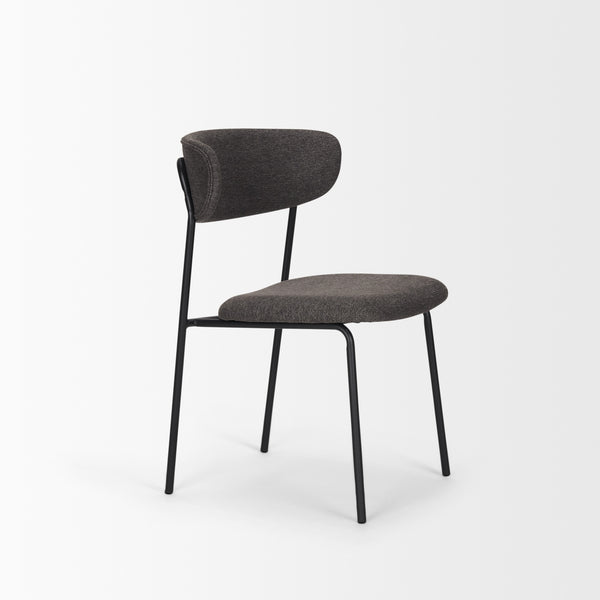 Corey Dining Chair w/ Gray Fabric & Matte Black Metal