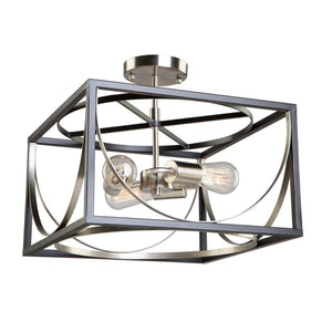 Corona CL15093 Semi Flush in Black & Polished Nickel