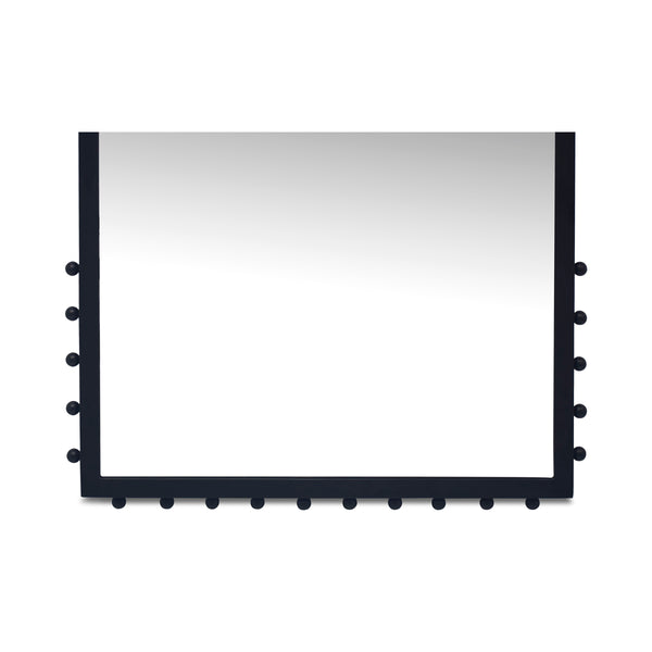 Figaro Floor Mirror with Finial Detail in Black
