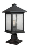 Portland 1 Light Outdoor Pier Mount Light in Oil Rubbed Bronze Finish