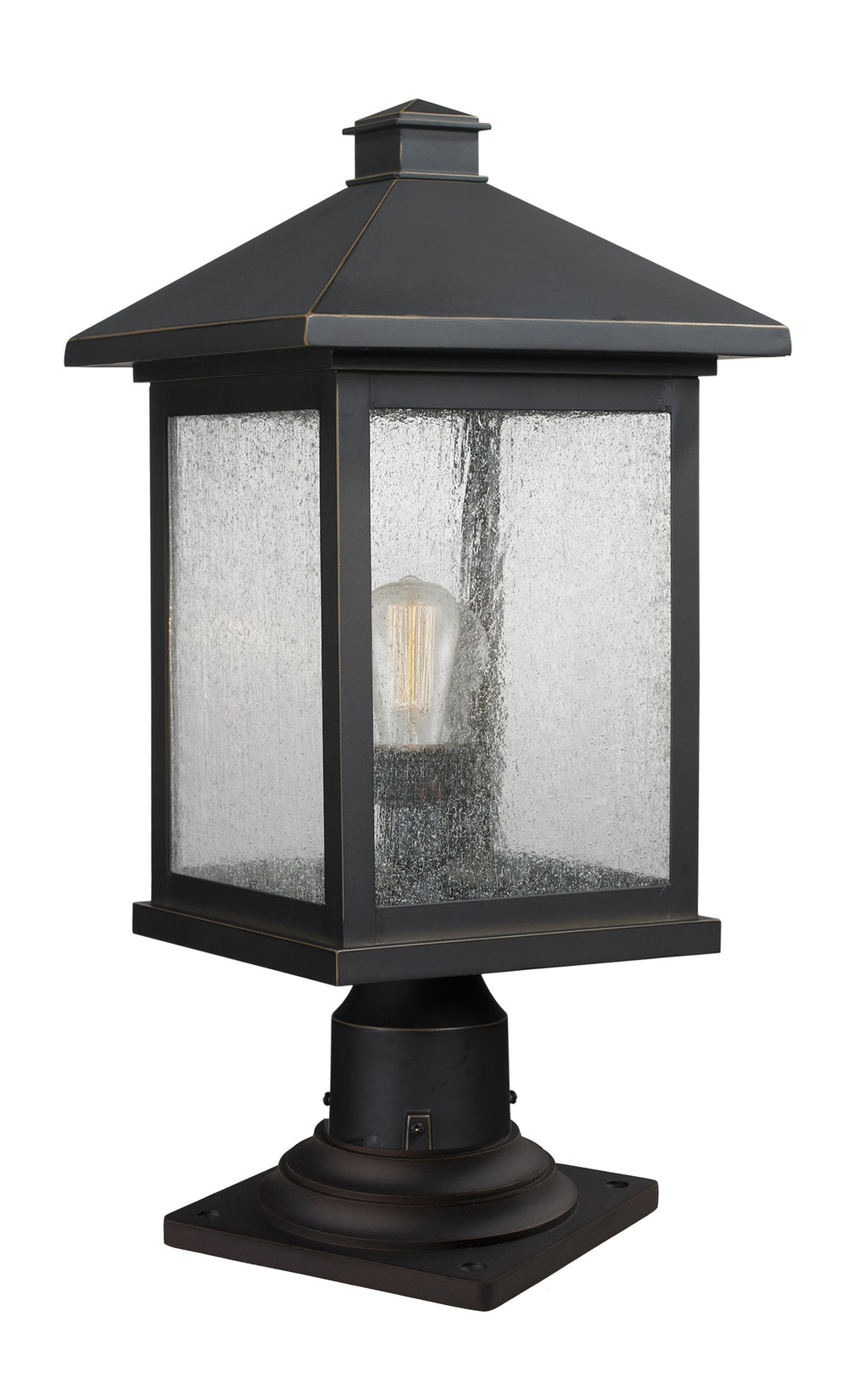 Portland 1 Light Outdoor Pier Mount Light in Oil Rubbed Bronze Finish