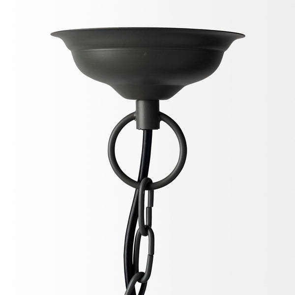 Camila (40"x31") Black Metal Mesh-Style Four Bulb Chandelier