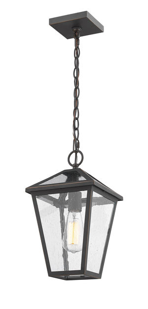 Talbot 1 Light Outdoor Chain Mount Ceiling Fixture in Rubbed Bronze Finish