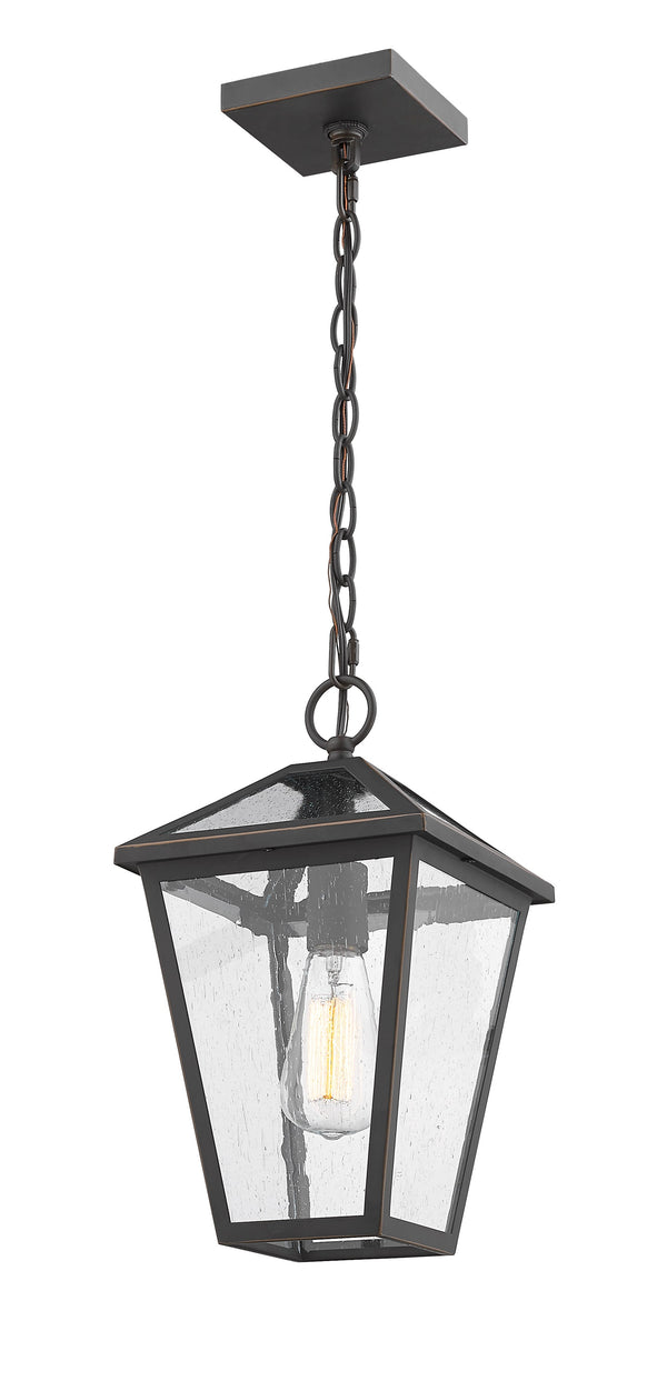 Talbot 1 Light Outdoor Chain Mount Ceiling Fixture in Rubbed Bronze Finish