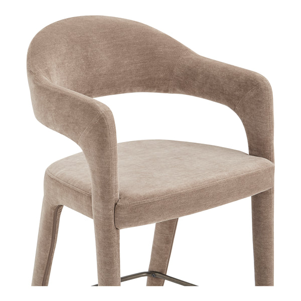 Martens Counter Stool with Barrel Back in Camel