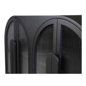 Salone Cabinet in Black with Reeded Glass