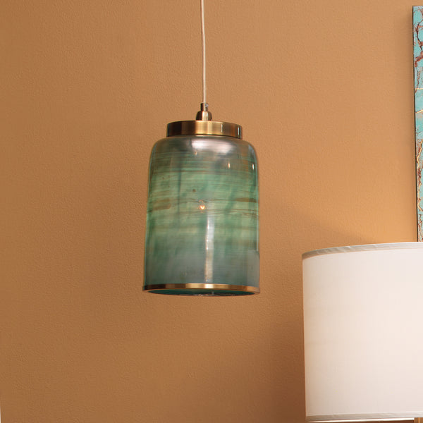 Vapor Metallic Glass 1-Light Pendant, Aqua