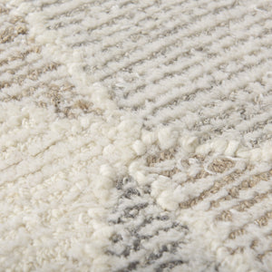 Kolt 9x12 Neutral Geometric Patterned Wool Area Rug