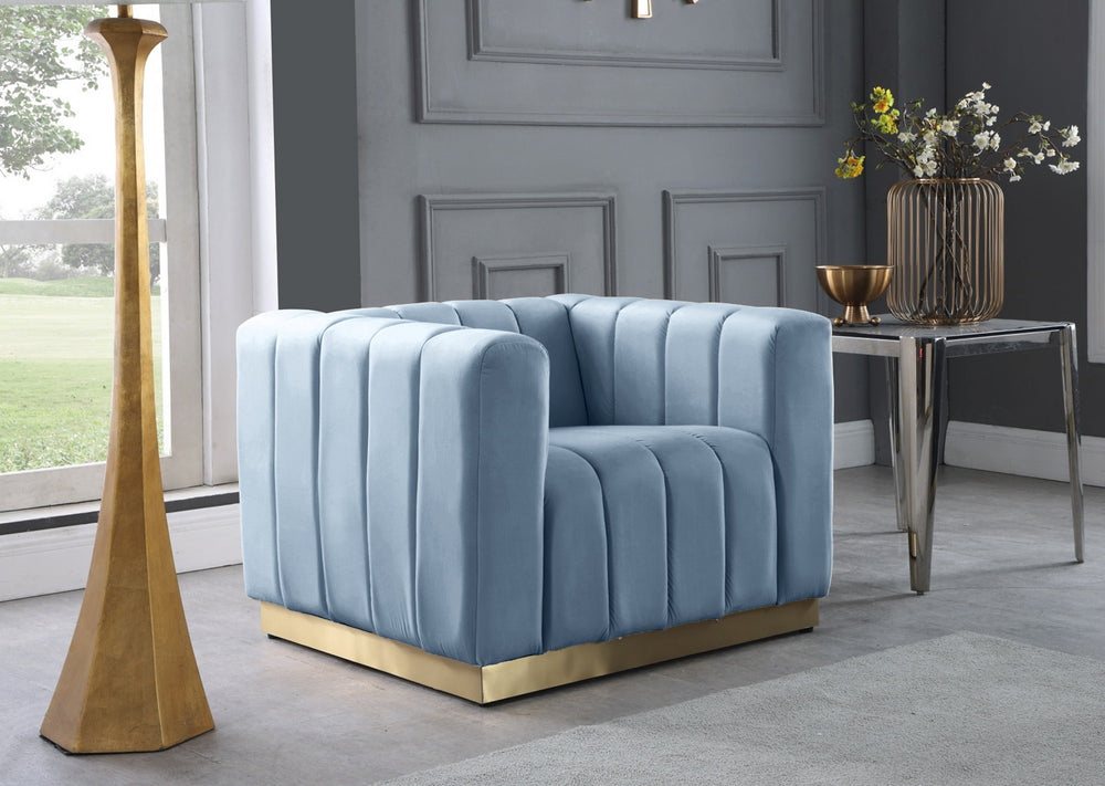 Francis Chair In Sky Blue Velvet