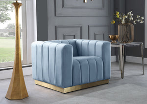 Francis Chair In Sky Blue Velvet