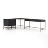 Trey Desk System With Filing Cabinet in Black Wash