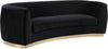 Crystal Sofa In Black Velvet and Gold